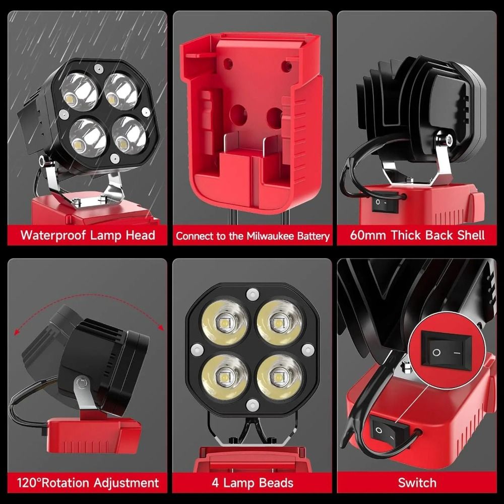 6500K, 6000LM Job Site Lightin - Power Tools Construction ulasan dan harga