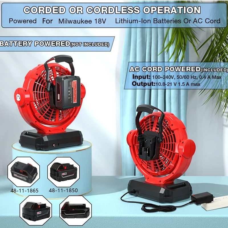Cordless Fan For Milwaukee 18V - Power Tools Construction ulasan dan harga