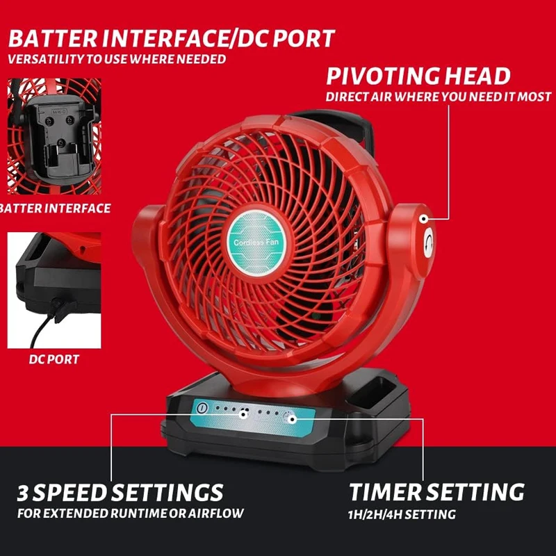 Cordless Fan For Milwaukee 18V - Power Tools Construction ulasan dan harga
