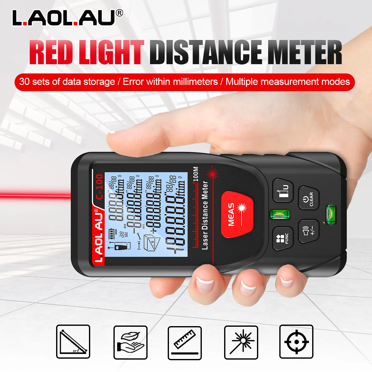 LAOLAU Digital Laser Range Fin - Power Tools Red ulasan dan harga