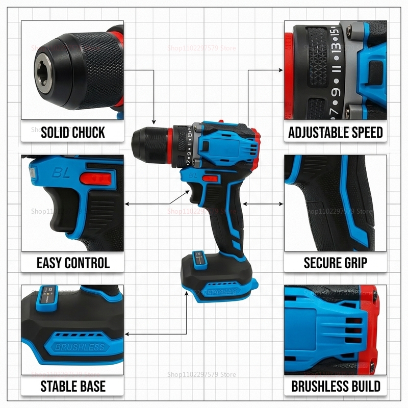 Brushless Cordless Electric Dr - Power Tools Construction ulasan dan harga